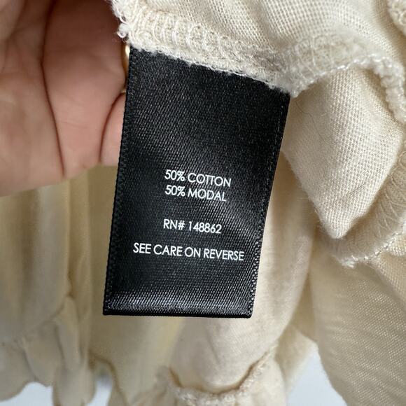 Torrid Cream Ruffle Hem Blouse - Picture 6 of 8